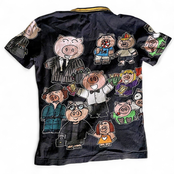 DOLCE & GABBANA T-shirt Black 2019 Year Of The Pig Crew Neck IT46/US36/S $520usd - Picture 3 of 5